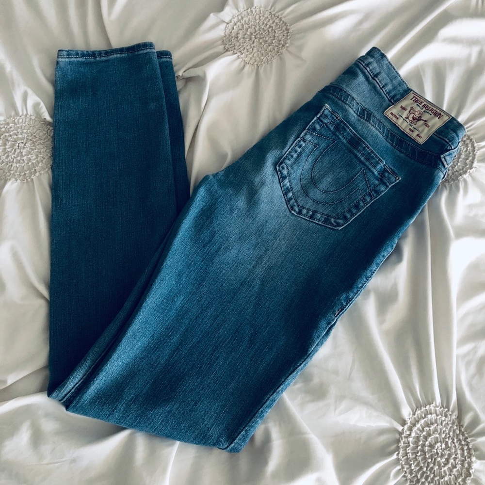 True Religion Skinny Jeans in Medium Blue Wash - Picture 4 of 4
